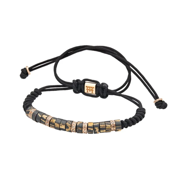 Black & Gold TPTc Bracelet — Brown Diamonds in 24K Rose Gold