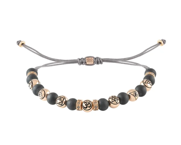 Limited Edition Chakra Bracelet — Rose Gold & Brown Diamonds with Black TPTc