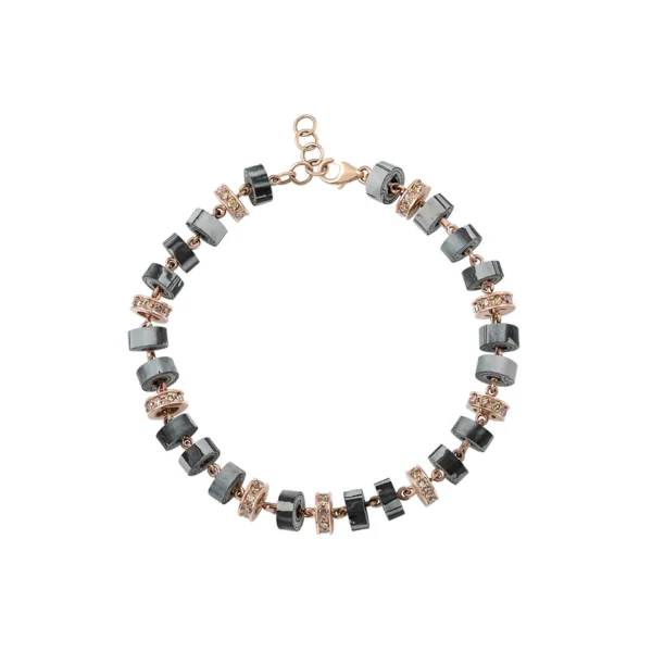 White TPTc Bracelet — Brown Diamonds in 24K Rose Gold
