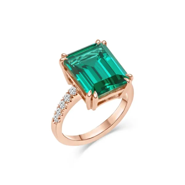 Esmeralda Lavish Emerald Cut Green Ring