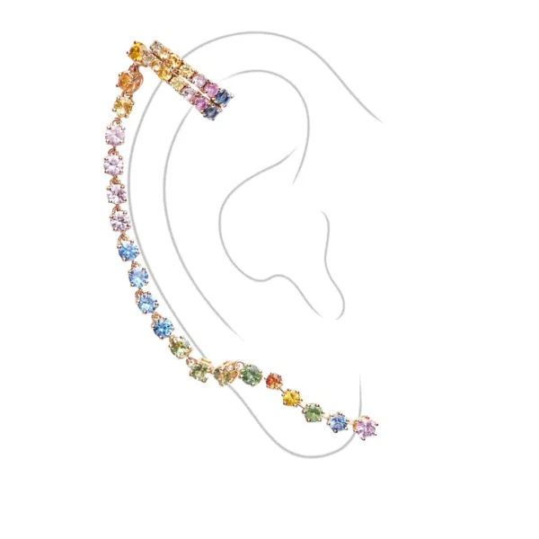 Dreamy Earrings — Brilliant-Cut Rainbow Sapphires in 24K Rose Gold