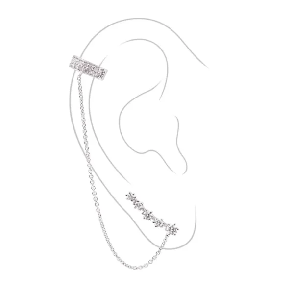 Irregular Earrings — White Diamonds & 24K White Gold