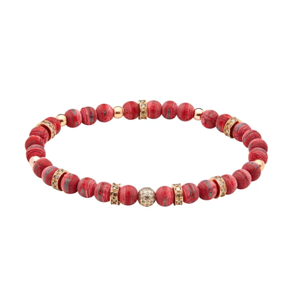 Red TPTc Bracelet — Brown Diamonds in 24K Rose Gold