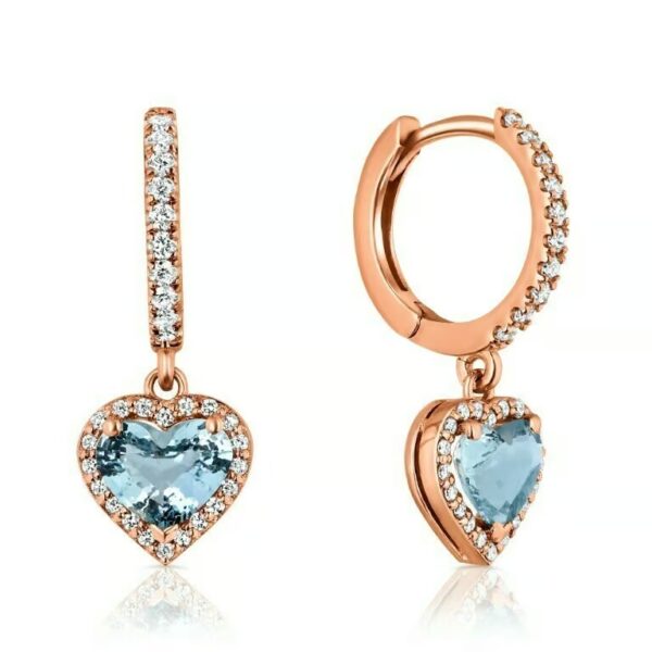 Aquamarine and Diamond Earrings