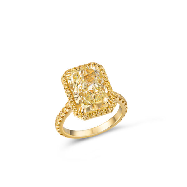 Radiant Yellow Diamond Ring & Yellow Gold